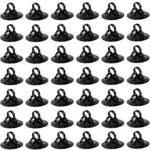 60 Pi&egrave;ces Ventouse En Plastique,Pvc Sans Crochets Ventouses,Ventouses Pour Voiture,Ventouses Sans Crochets Pour Fen&ecirc;tre Voiture,Miroir Maquillage,Verre,Cuisine Salle Bain (Noir) - Neuf