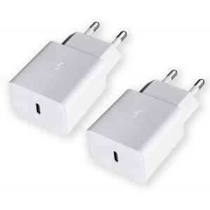 2 Pi&egrave;ces Chargeur Rapide Usb C 15W Compatible Avec Samsung Galaxy S8, S8+, S9, S9 Plus, S10, S10 Plus, A50, A51, A34, A20, A20E, Z Flip3, Z Fold2 5G Telephone, Chargeur Type C Prise Secteur Usb C - Neuf