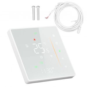 HJLIAN Controleur de temperature a commande vocale, capteur integre, ecran tactile LCD, minuterie programmable, thermostat pour la maison, 95-240 V - Neuf