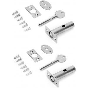ChenQuanSarl-Tubewell Lot De 2 Serrures À Morta Cachées En Acier Inoxydable Avec Clé Et Vis Pour Portes Coupe-Feu, Bureau, Maison, Magasin - Neuf