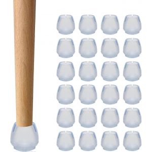 24pcs Capuchon De Jambe De Chaise,Protecteur De Jambe De Chaise,Capuchon De Jambe De Chaise,Capuchon De Pied De Chaise Rond,Empêcher Le Bruit De Rayure12-16 Mm - Neuf