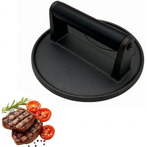Presse &Agrave; Hamburger En Fonte Robuste Avec Poign&eacute;e R&eacute;sistante &Agrave; La Chaleur,Utilis&eacute;e Comme Presse Pour Hamburgers,Bacon,Viande,Steak,Tartes,Sandwichs Et Outils De Barbecue - Neuf