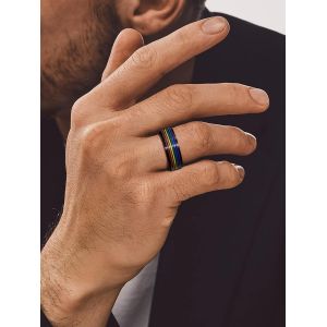 Tianyi-Bague Lgbt Tournante Anti-Stress En Acier Inox/Plaqué Or, Unisexe Anneau Fierté Personnalisable, Taille 54/57/59/62/64/67 - Neuf
