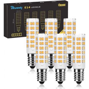 Cheng-Ampoule Led E14 5w, &Eacute;quivalent &Agrave; Halog&egrave;ne 50w, 3000k E14 Led Blanc Chaud 550lm, Ampoule E14 Petite Vis Edison Angle De 360&deg; Pas De Scintillement, Ac 220-240v Non Dimmable, Lot De 6 - Neuf