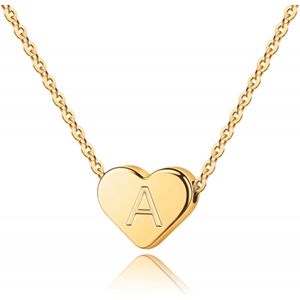 Minuscule Initiale Coeur Collier Femme, Coeur Plaqué Or 14k Pendentif Lettre Collier Pour Femmes Filles Alphabet Initiale Colliers Pour Femmes Adolescentes Filles Initiale Collier Pour Femme - Neuf