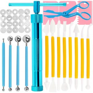 KAL-Lot De 36 Pistolets Extrudeurs À Argile Bleue Pour Pâte À Sucre Et Pâte À Sucre -Outil De Modelage Pour Gâteaux - Neuf