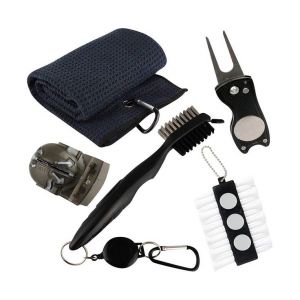 Kit D'entretien De Golf Ultime : Serviette, Brosse À Club, Outil De Relèvement Et Organisateur De Tees - Cadeau Parfait Pour Les Amateurs De Golf ! - Neuf