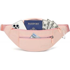 KALANKA-Grand Sac Banane pour Femme et Homme, Sac Banane avec Prise Casque et 4 Poches zippées, Ceinture réglable pour Le Cyclisme, la Course, Le Jogging, Les Voyages, l'extérieur - Neuf