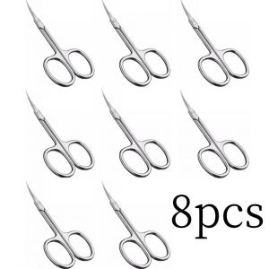 Ore-Ciseaux De Manucure Russes,Repousse Des Cuticules,Pointe Incurvée,Toilettage Professionnel,Dissolvant De Peau Morte En Acier Inoxydable,1 À 8 Pièces-8pcs- - Neuf