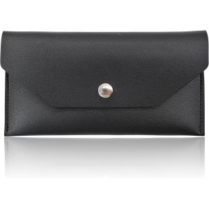 Enveloppe En Cuir Synthétique Pour Espèces - Réutilisable - Pour Homme Et Femme - 17,5 X 9,4 Cm, Noir, 6.9 X 3.5 In, 1 Pièce - Neuf