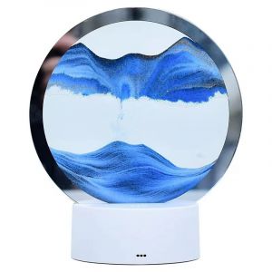 Cr&eacute;atif 3D dynamique peinture de sable mouvant petite lampe de nuit pendule Mountain Water painting sablier salon bureau Desktop decompression ornements - Neuf