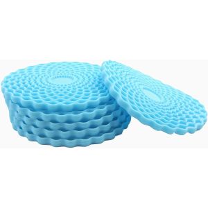 Lot De 6 Sous-Verres Bleus Antid&eacute;rapants, R&eacute;sistants &Agrave; La Chaleur Et Faciles &Agrave; Nettoyer. Accessoires D&eacute;coratifs Color&eacute;s Pour Prot&eacute;ger Vos Tables. - Neuf