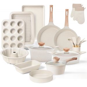 Subzonal-Induction Batteries De Cuisine Antiadh&eacute;sif Sets De Po&ecirc;les Et Casseroles Avec Couvercles, Pfoa Po&ecirc;le Set De Moules &Agrave; P&acirc;tisserie, Po&ecirc;le &Agrave; Frire, Casserole Avec Rev&ecirc;tement En Granit - Neuf