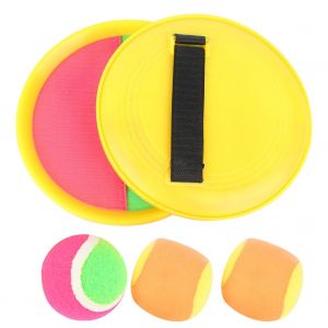 Jeu de balle collante a ventouse, jeu de balle attrape-balle, sport de plein air pour enfants et familles (jaune) - Neuf