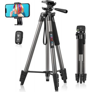 Trepied Smartphone, 161cm Extensible Alluminio Trepied Telephone Avec Télécommandeet, Compatible Avec Iphone/Samsung/Appareil Photo Petit, Selfie Stick Trépied Téléphone Pour Andro[Php52501520] - Neuf