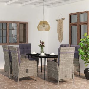 Prolenta Premium - Ensemble &Agrave; Manger De Jardin Coussins 7pcs Gris Et Noir - Neuf