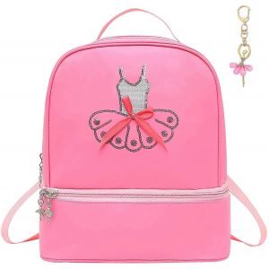 Mignon Ballet Danse Sac à dos Tutu Robe Sac de danse avec porte-clés filles (Pink7 de robe) - Neuf