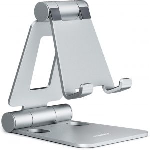 Kal-Support T&eacute;l&eacute;phone R&eacute;glable, Support T&eacute;l&eacute;phone Bureau Pliable Portable Tablette Dock Compatible Avec Iphone 15/14/13/12/11 Pro Max Mini Xr X 8 Samsung Huawei D'autres Smartphones - Argent - Neuf