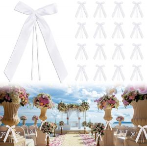 100 pcs Noeud Voiture Mariage Blanc,Ruban Satin Decoration Mariage pour Deco Voiture,Mariage Champetre,Decoration Voiture Mariage de Chaise,Cadeaux,Wedding Ceremony,Bouquet - Neuf