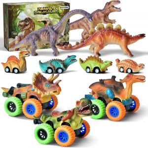 Kajgl-Dinosaure Jouet,10 Pièces Voiture De Dinosaure Enfant Jouet Réaliste Figurine Dinausore Animaux Jouet,Fille Garçon Cadeau De D¿Anniversaire Noël Jouet Garcon 3 4 5 Ans - Neuf