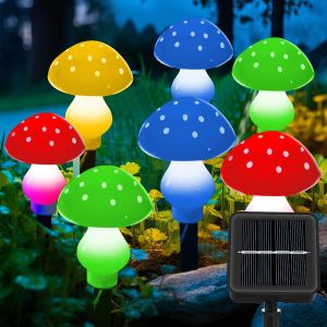 Kal-Lampes Solaires De Jardin, 8 Champignons Lampes Solaires Ip65 Étanche 8 Modes, Lampes Solaires Lumière Décoratives Pour Extérieures Jardin Pelouse Patio Clôture Balcon, Noël Halloween Décoration - Neuf