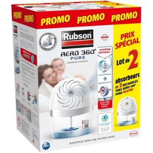 Checarzhn--No1-Absorbeurs D'humidité Aero 360° Pure (2 Appareils + 2 Recharges) ¿ Lot De 2 Assainisseurs Et Déshumidificateurs Dair Pour Pièces De 20 M² ¿ Recommandé Par L'afpral* - Neuf