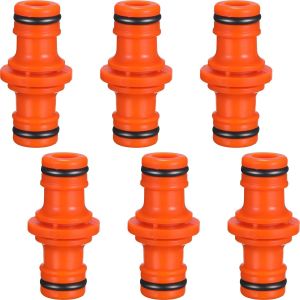 Lot de 6 raccords de tuyau double mâle pour tuyau d'arrosage (orange) - Neuf