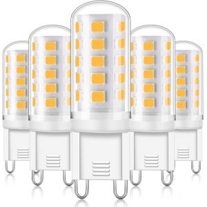 Sjzg-Ampoule Led G9 3w, Équivalent À 28w 33w 40w Halogène, Blanc Chaud 3000k, 500lm, Angle 360°, Ac 220-240v, Sans Scintillement, Non Dimmable, Lot De 5 - Neuf
