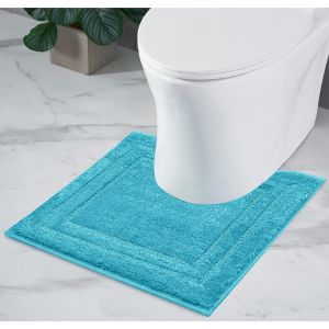 KALANKA-Tapis de Bain Antid&eacute;rapant | Super Absorbant et Lavable en Machine | pour la Salle de Bain, Douche, Baignoire ou comme Tapis WC | Turquoise - 45x45 cm WC - Neuf