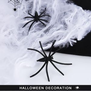 CAUC-Araign&eacute;es de d&eacute;coration d'Halloween,100 Araign&eacute;es en plastique effrayantes noires,mini d&eacute;corations d'horreur d'Halloween &agrave; huit pattes,pour la f&ecirc;te d'Halloween,maison hant&eacute;e,araign&eacute;es farces r&eacute;a - Neuf