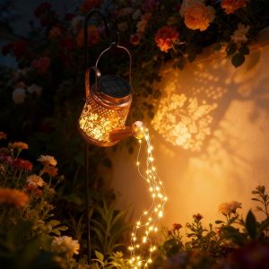 Lampe Solaire Jardin Exterieur Arrosoir Comprenant 6 Guirlande Lumineuse Cascade Avec 90 Led, Motifs Colibris Et Floraux, Lanterne Lumiere Solaire Ip44 &Eacute;tanche, Decoration Cour Halloween No&euml;l - Neuf