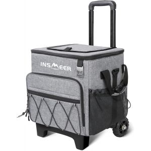 Ulteronixshop-Glaci&egrave;re &Agrave; Roulettes, 60 Canettes / 40l &iquest; Sacs R&eacute;frig&eacute;rants &Agrave; Roulettes Souples Pliables/Isol&eacute;s/&Eacute;tanches &iquest; Coffre &Agrave; Glace Avec Poign&eacute;e Pour La Plage, Le Camping, Les Pique-Niques, Les C - Neuf