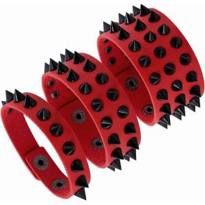 Kal-Bracelet En Cuir Avec Rivets Cloutés Style Punk Gothique Motard Vintage Rétro Pour Homme Et Femme - Neuf