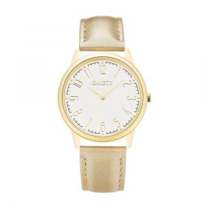 Gaiety Femmes Mode Pu Cuir Cadran Montre Analogique Quartz Montre-Bracelet (Or) - Neuf