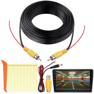 Câble D'extension de Caméra de Recul Male Male 6M Universelle pour Moniteur et Caméra de Recul Connexion Cable RCA Jack Video avec Adaptateur RCA Femelle Femelle et 1.2M Câble D'alimentation DC - Neuf