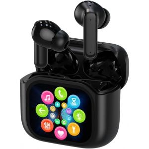 AYU-Écouteurs sans Fil Bluetooth TWS 5.4 avec réduction de Bruit ANC/ENC, Microphone pour appels, contrôle Tactile LED, écran Intelligent, Mode Jeu et Traduction AI - Neuf
