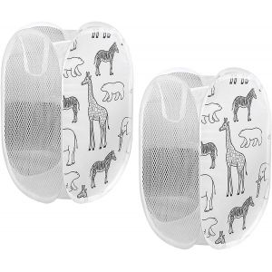 MDY-2 Pcs Panier à Linge, Corbeilles à Linge Pliable, Sac à Linge, Panier à Linge Pliable Pop Up avec Manipuler, pour Organiser Chambre denfants, Jouets, Vêtement, 30 x 30 x 48 cm (Blanc) - Neuf