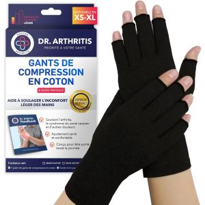 Doctor Designed Compression Gloves For Women Men Osteoarthritis Open Finger Arthritis Carpal Tunnel Typing [M, Black, 1 Pair] - Neuf