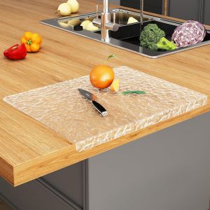 Planche À Découper Acrylique Avec Lèvre De Comptoir, Noir, 41 X 32 Cm Sans Bisphénol A, Antidérapante, Hygiénique, Pour Protéger Les Comptoirs De Cuisine, Cadeaux Créatifs - Neuf