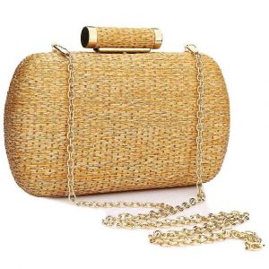 La Paille D'Embrayage Sac À Main Tissés À La Main Pochette De Soirée Pour Les Femmes De La Fête De Mariage D'Été De Plage En Osier Embrayage - Neuf