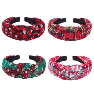 4pcs de No&euml;l &agrave; Carreaux Nou&eacute;e autour de la t&ecirc;te de la Mode R&eacute;tro Bandana Hea - Neuf