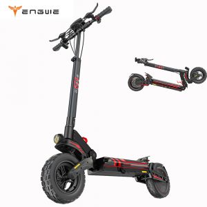 Engwe Y400 Trottinette &Eacute;lectrique, Moteur 500w, Batterie 48v 13,5ah, Pneus 10pouces, Vitesse Maximale 45km/H, Autonomie 50km,Frein &Agrave; Disque M&eacute;canique, Suspensions Avant Et Arri&egrave;re - Noir Et Rouge - Neuf