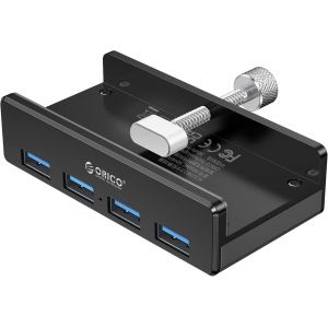 Hub USB 3.0, 4 Data Ports Aluminium USB Hub Clip, Multiport Type A USB 5Gbps Haute Vitesse Compatible iMac/Moniteurs/Table, avec C&acirc;ble 150CM - Neuf