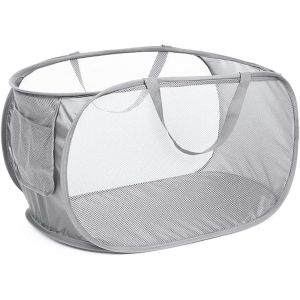 MEVRONISSHOP-Panier &agrave; Linge Pliable, Panier &agrave; Linge escamotable avec Poche Pratique, adapt&eacute; &agrave; la buanderie, &agrave; la Salle de Bain, au dortoir ou aux Voyages - Neuf