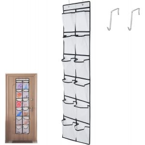 Kgabery-Poche De Rangement Suspendue,Range Chaussures À Suspendre Sur La Porte,Organisateur De Chaussures Sur Le,12 Poches Range Chaussures À Suspendre Sur La Porte,Avec 2 Crochets,Pour Le Rangement - Neuf