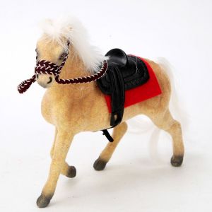 Miniature de maison de poupee 1/12, mini cheval de selle, decoration, accessoires pour maison de poupee (beige clair) - Neuf