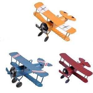 3pc Vintage Métal Avions Modèle Fer Rétro Avion Planeur Biplan Pendentif Modèle Avion Enfants Jouet - Neuf