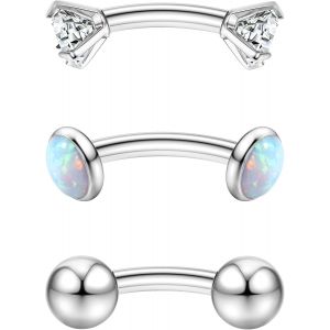 Nbgcm-16g Piercing Arcade En G23 Titane Pour Femmes Hommes Piercing Rook Levre Sourcil Nombril Anneaux Piercing Helix Cartilage Oreille Piercing Courbé Barbell 6mm 8mm 10mm - Neuf
