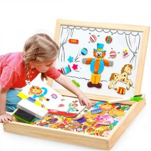 C Puzzle 30x24x4cm 100 pi&egrave;ces Environ Puzzle en bois Tableau &agrave; dessin magn&eacute;tique tableau blanc S&eacute;curit&eacute; environnementale - Neuf