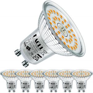 Ampoules Led Gu10 Blanc Neutre 4000k, 6.5w Équivalent Halogène 95w, Lot De 4, 715lm Non Dimmable, Éclairag Sans Scintillement Large Faisceau 120° Spot, Ac 230v Plus Court Lampe À Réflecteur - Neuf